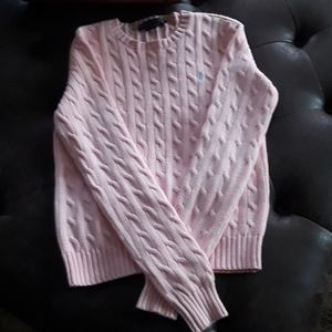 Medium pink Polo cable knit sweater
